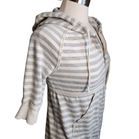 Intimately Free People Jacket‎ Gray Stripe Hooded Tie Waist Lounge Ivory small - Picture 6 of 14